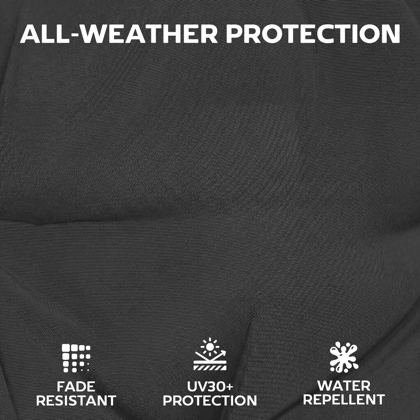 Patio Chair Cushions Set of 4, Waterproof Non-Slip Lounge Chair Cushions, 112x53cm, Black