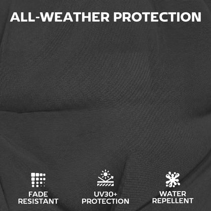 Patio Chair Cushions Set of 4, Waterproof Non-Slip Lounge Chair Cushions, 112x53cm, Black