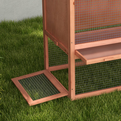 2 Tier Rabbit Hutch Outdoor, Guinea Pig Hutch, Solid Wood Bunny House