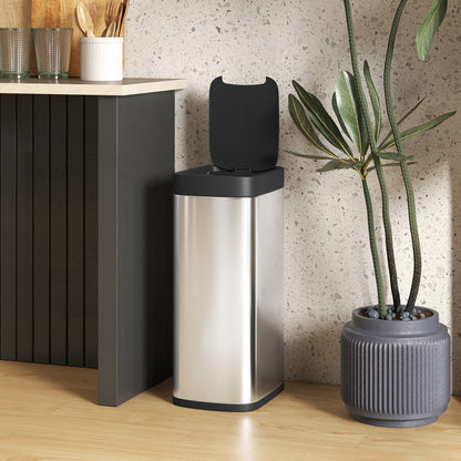 50L Sensor Bin, Automatic Kitchen Bin, Manual Override, Battery Operated, Inner-Bucket-Free, for Kitchen, Bedroom