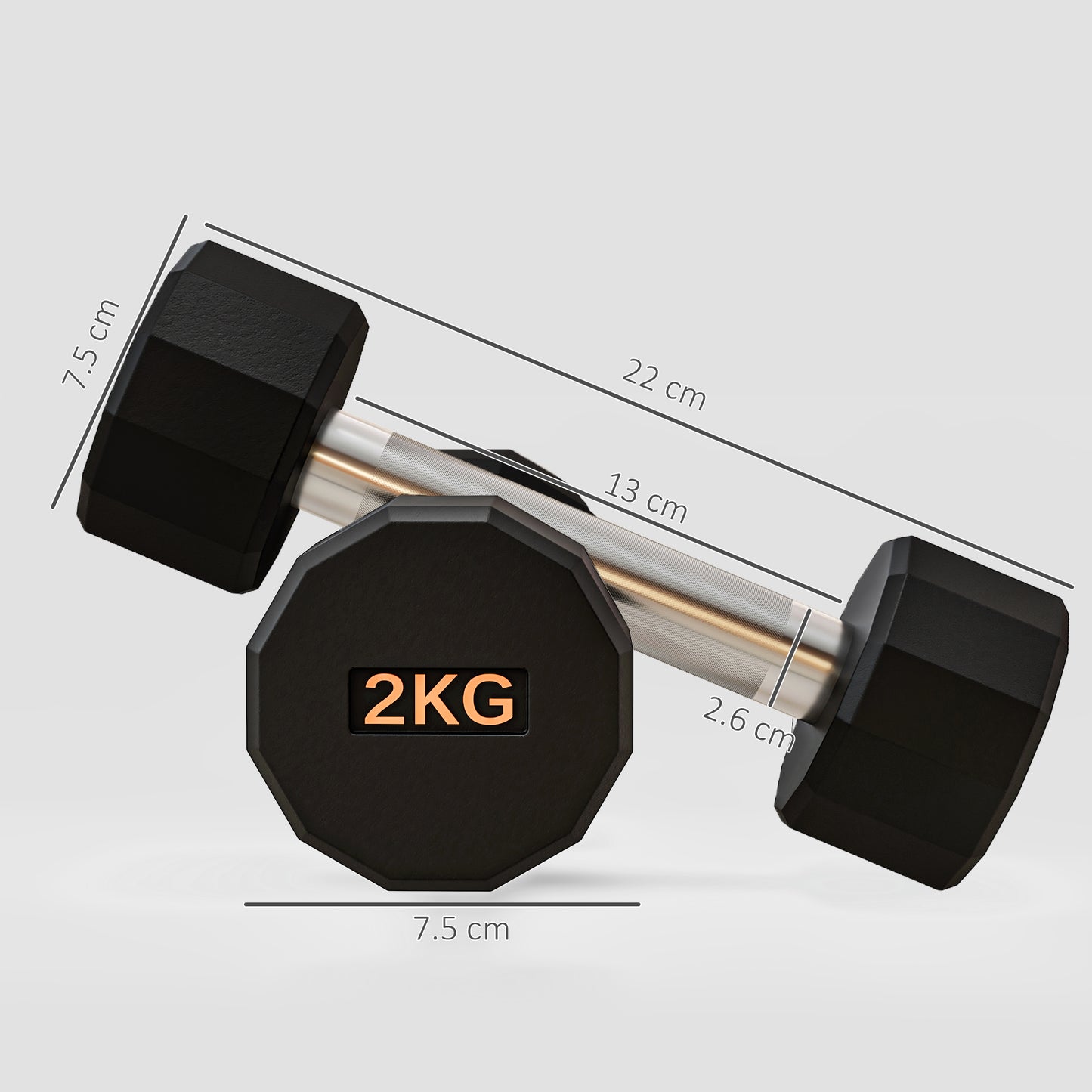 Dumbbells Weights Set with 12-Sided Shape and Non-Slip Grip for Men Women Home Gym Workout, 2 x 2kg