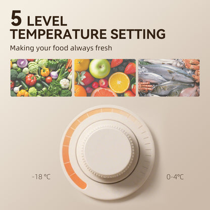 88L Under Counter Fridge Freezer, Small Refrigerator with 5-Setting, 3 Star Freezer Rating, White