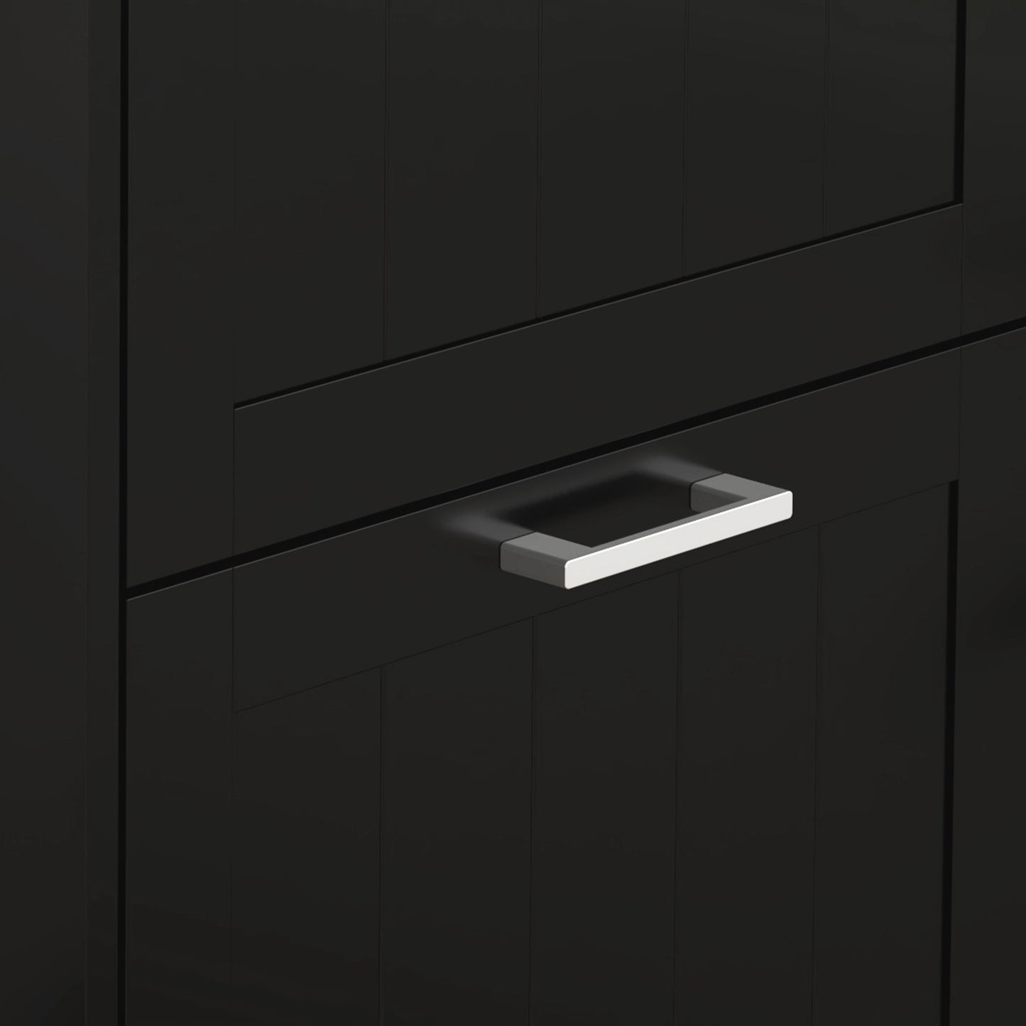 Three-Drawer Minimalistic Shoe Cabinet - Black