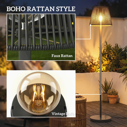 Outdoor Solar Floor Lamp, Adjustable Height Rechargeable Floor Lamp IP44 Waterproof