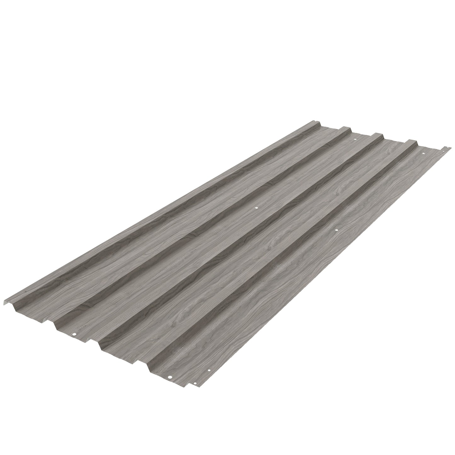 Set of 12 Corrugated Steel Roof Sheet Panels - Grey Wood Effect