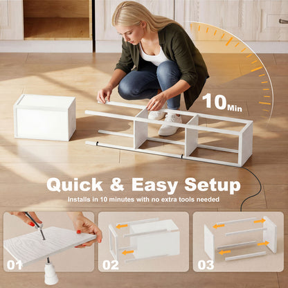 3-Tier Floor Lamp with Shelves and Storage, Modern Corner Standing Lamp with Lampshade, Foot Switch for Living Room, Bedroom