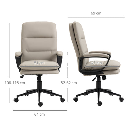 Office Chair, PU Leather Computer Desk Chair Office Chair with Adjustable Height and Swivel Rolling Wheels for Work Study