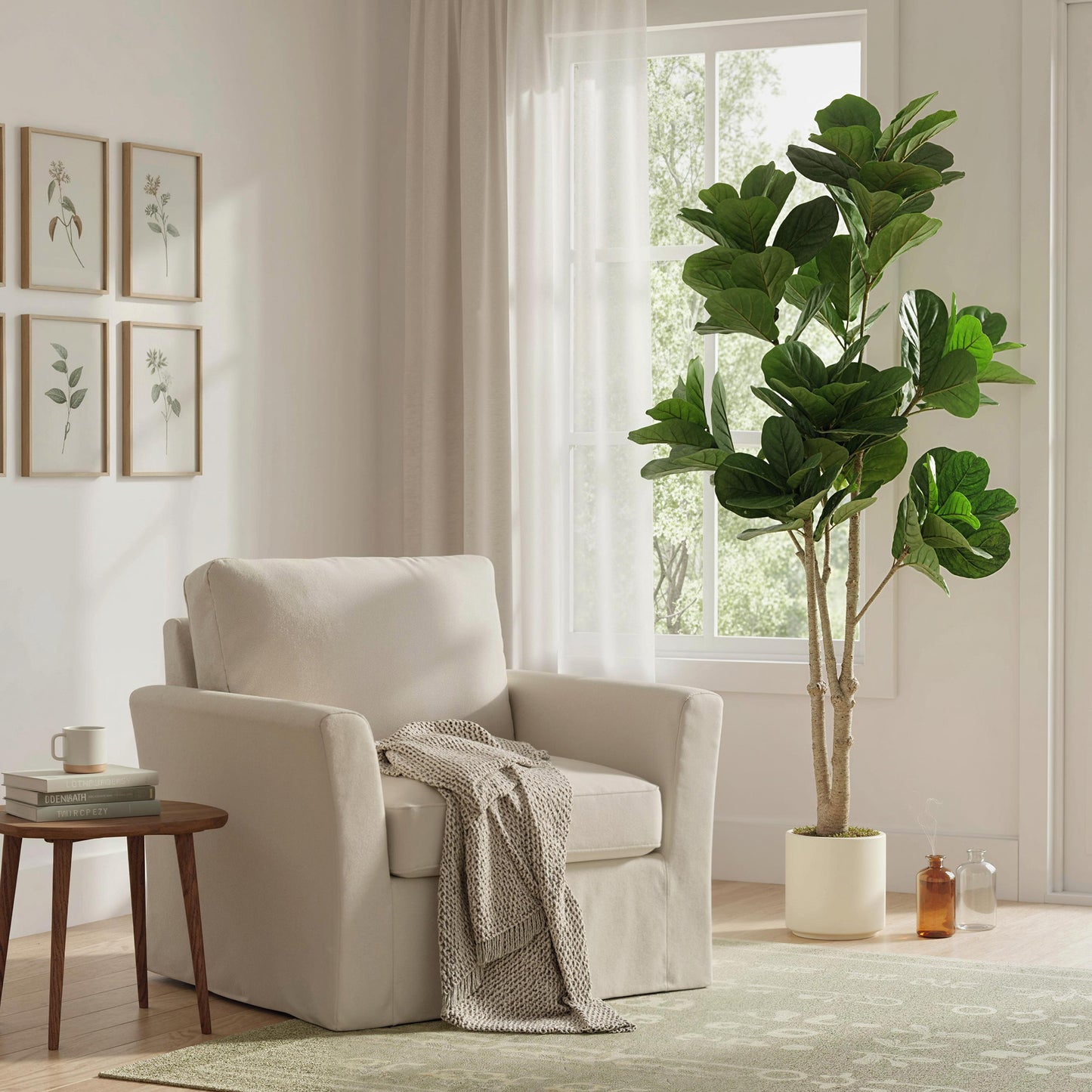 180cm Artificial Fiddle Leaf Fig Tree - Green