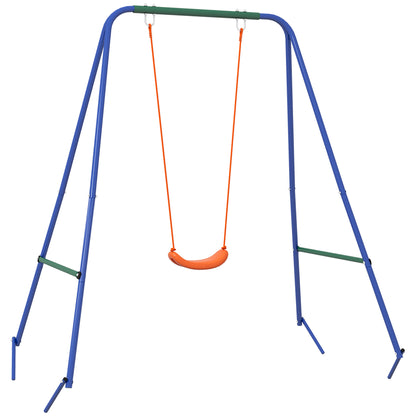 Two-In-One Toddler Garden Swing, with Comfortable Seat, Safety Belt - Orange and Blue