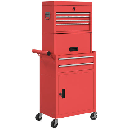 Three-Part Steel Locking Tool Chest - Red