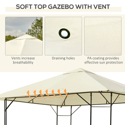 3 x 3 Meters Patio Garden Metal Gazebo Marquee Steel Frame with Canopy Awning Tent Water Resistant Cream