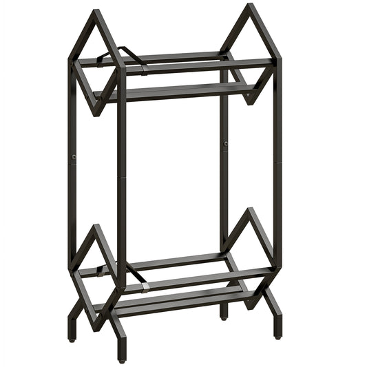 50 CD Storage Rack, 2-Tier Metal CD Storage Unit, Free Standing, Easy to Assemble, Black
