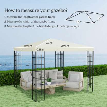 3 x 3(m) Gazebo Frame Replacement - Cream
