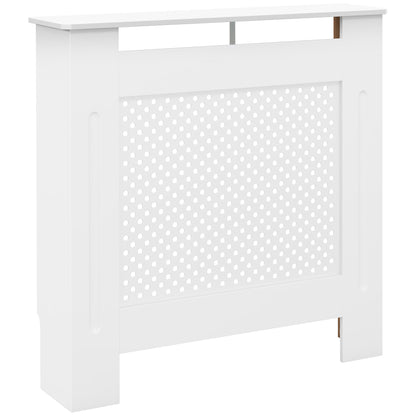 Wooden Radiator Cover Heating Cabinet Modern Home Furniture Grill Style White Painted (Small)