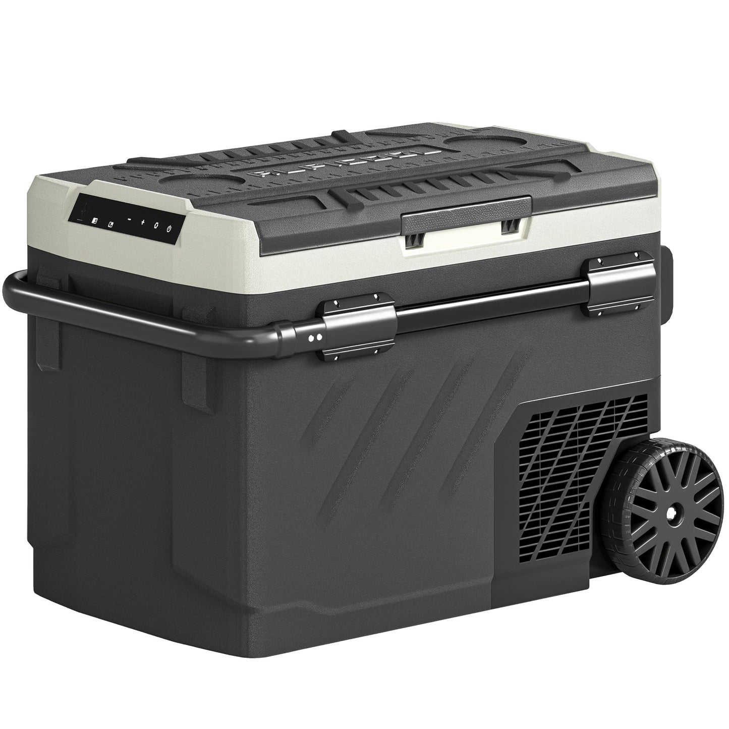 40L Compressor Car Fridge Freezer, Dual Zone Camping Refrigerator with App Control, Telescopic Handle, -20℃-20℃