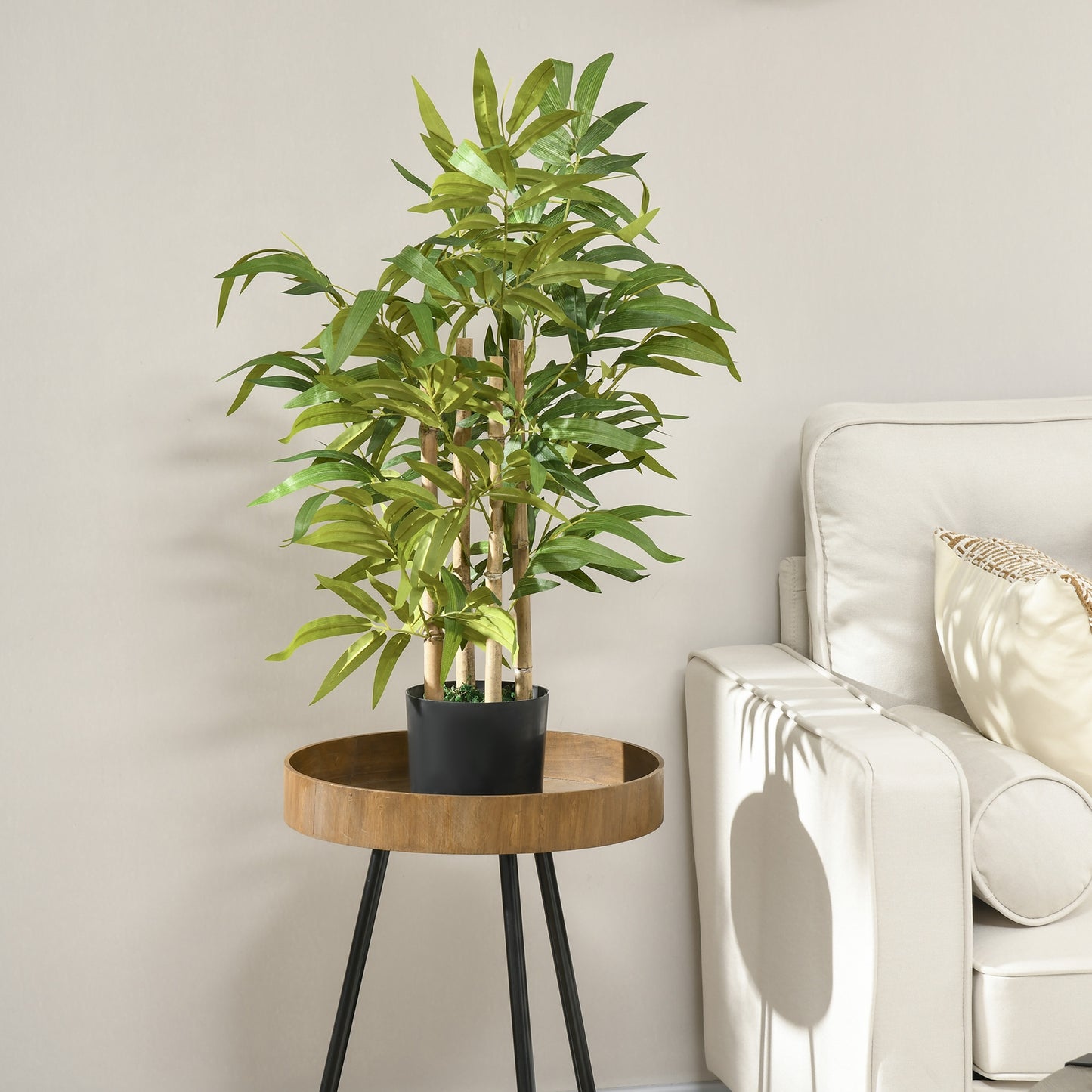 Artificial Plants Bamboo Tree in Pot Desk Fake Plants for Home Indoor Decor, 15x15x60cm, Green