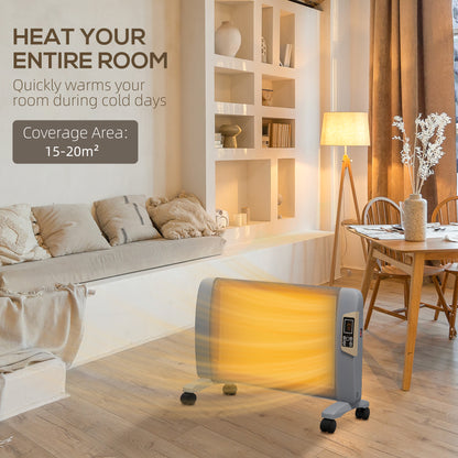 Mica Electric Space Heater, Portable Heater for Home with 2 Heat Settings, Living Room, Study, Garage