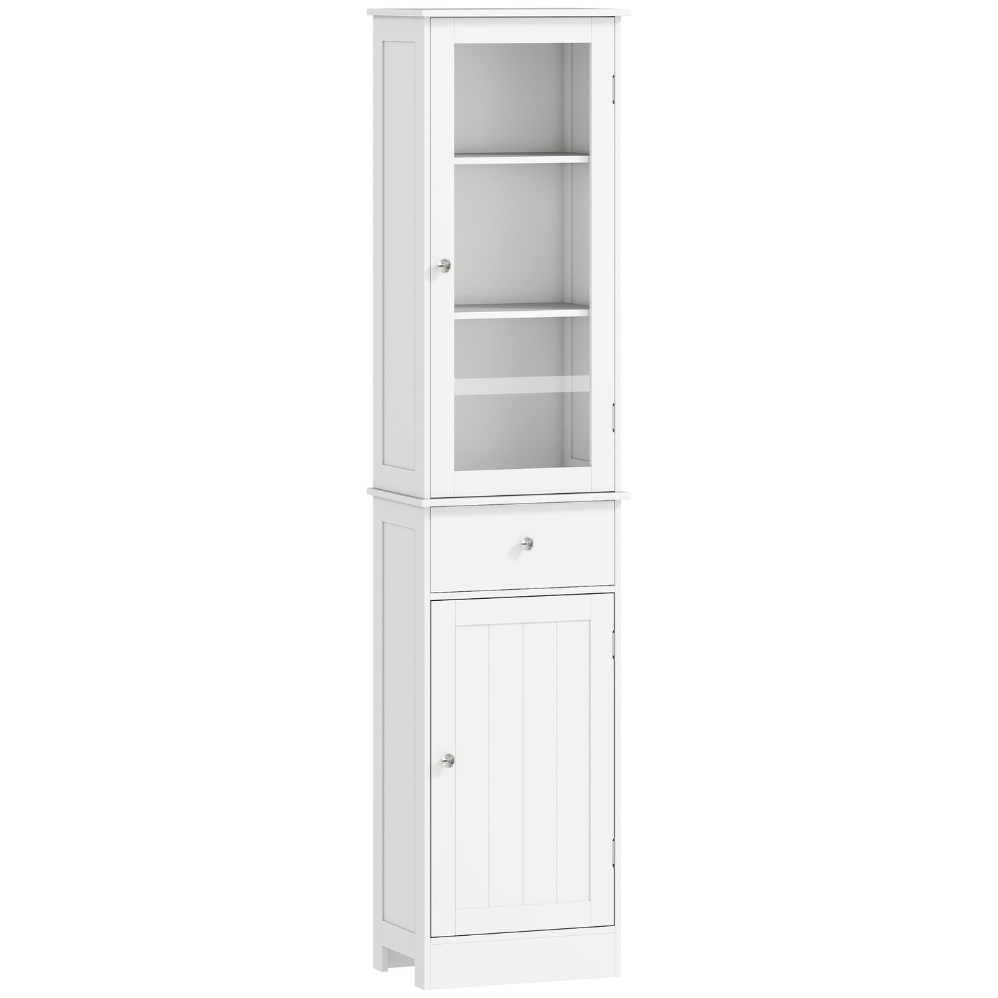 Slim Freestanding Bathroom Storage Cabinet – White