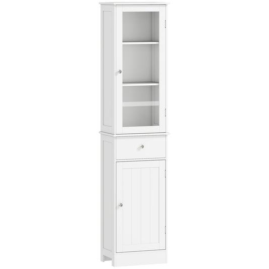 Slim Freestanding Bathroom Storage Cabinet – White