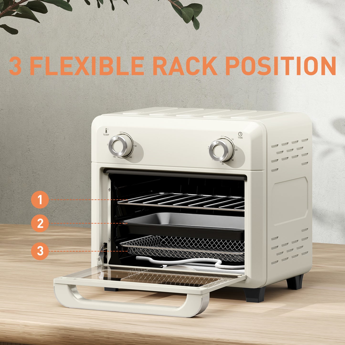 10L Air Fryer Oven, Mini Oven, Oil Free Cooking, Grill, Roast, Bake, with Adjustable Temperature, Timer, Dishwasher Safe