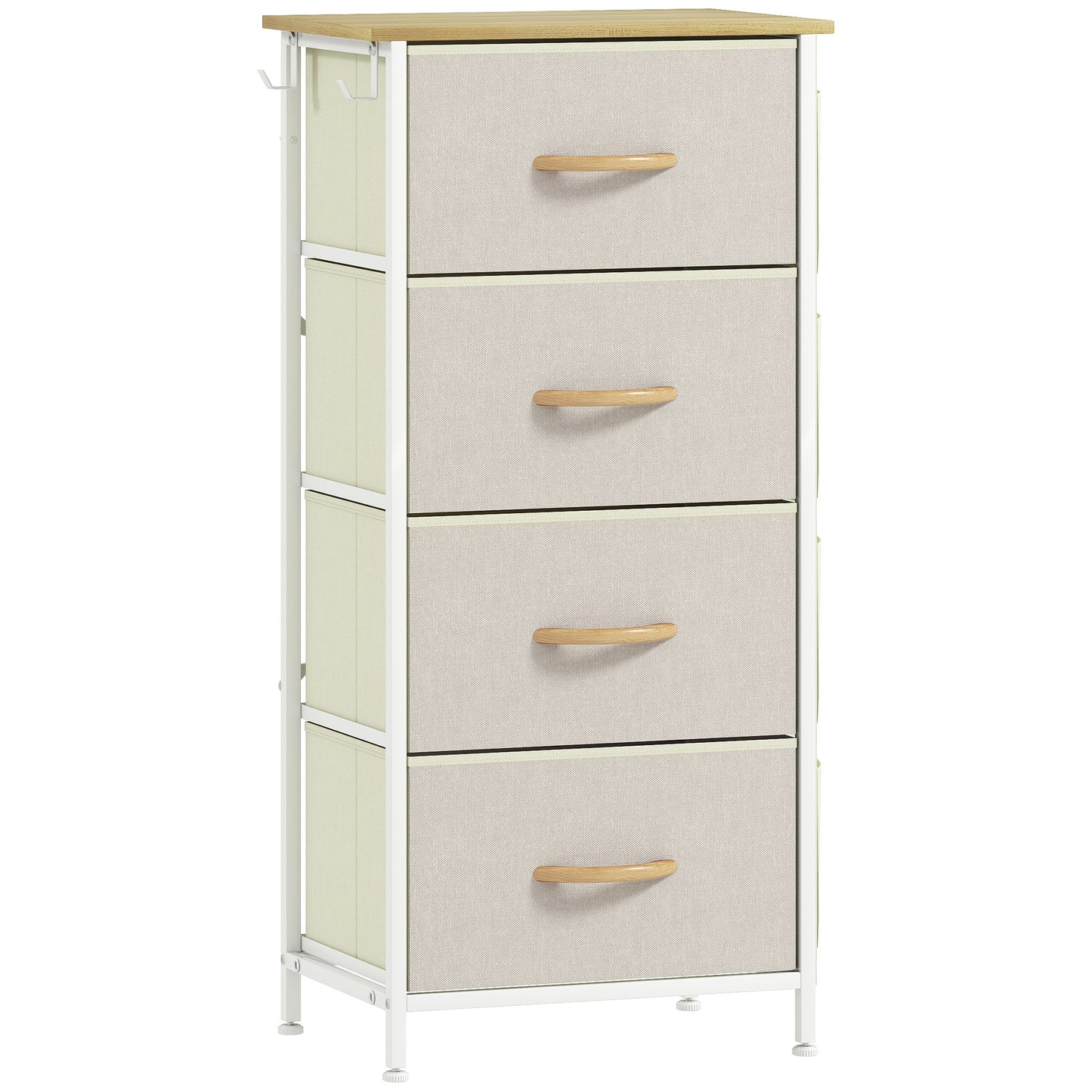 Chest of Four Fabric Drawers - Beige