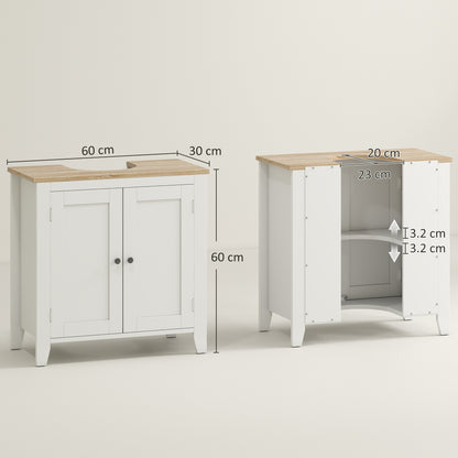 Under Sink Cabinet, Bathroom Sink Cabinet with 2 Doors, Pedestal Under Sink Design, Freestanding Bathroom Cupboard