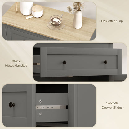 Sideboard Storage Cabinet, Morden Kitchen Cupboard with Adjustable Shelf, Drawer and Double Doors, Sideboard for Living Room