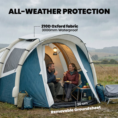 Inflatable Camping Tent w/ Air Pump, Easy Setup 2-3 Person Blow Up Tent, Green