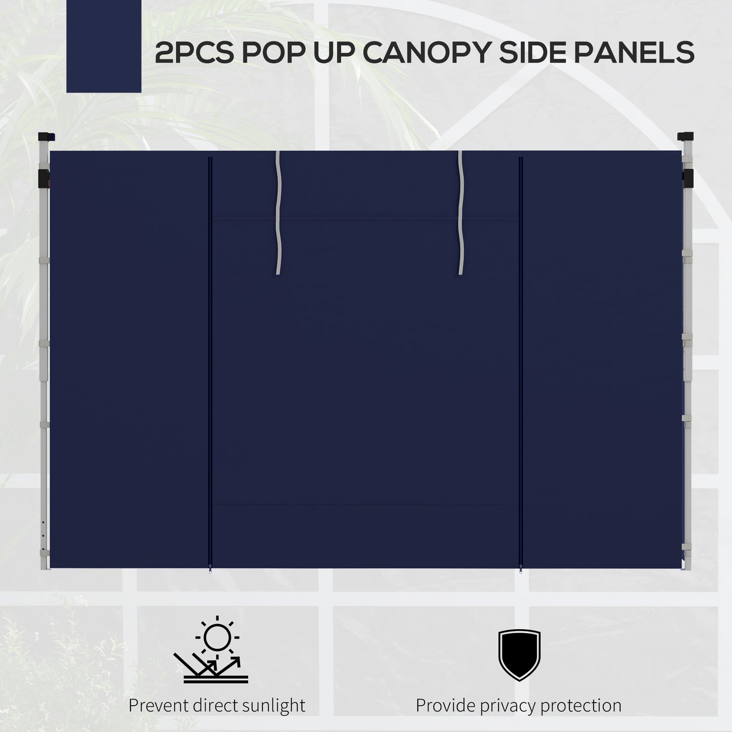 Set of Two 195 x 295cm Replacement Gazebo Side Walls - Blue