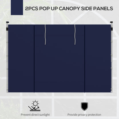 Set of Two 195 x 295cm Replacement Gazebo Side Walls - Blue