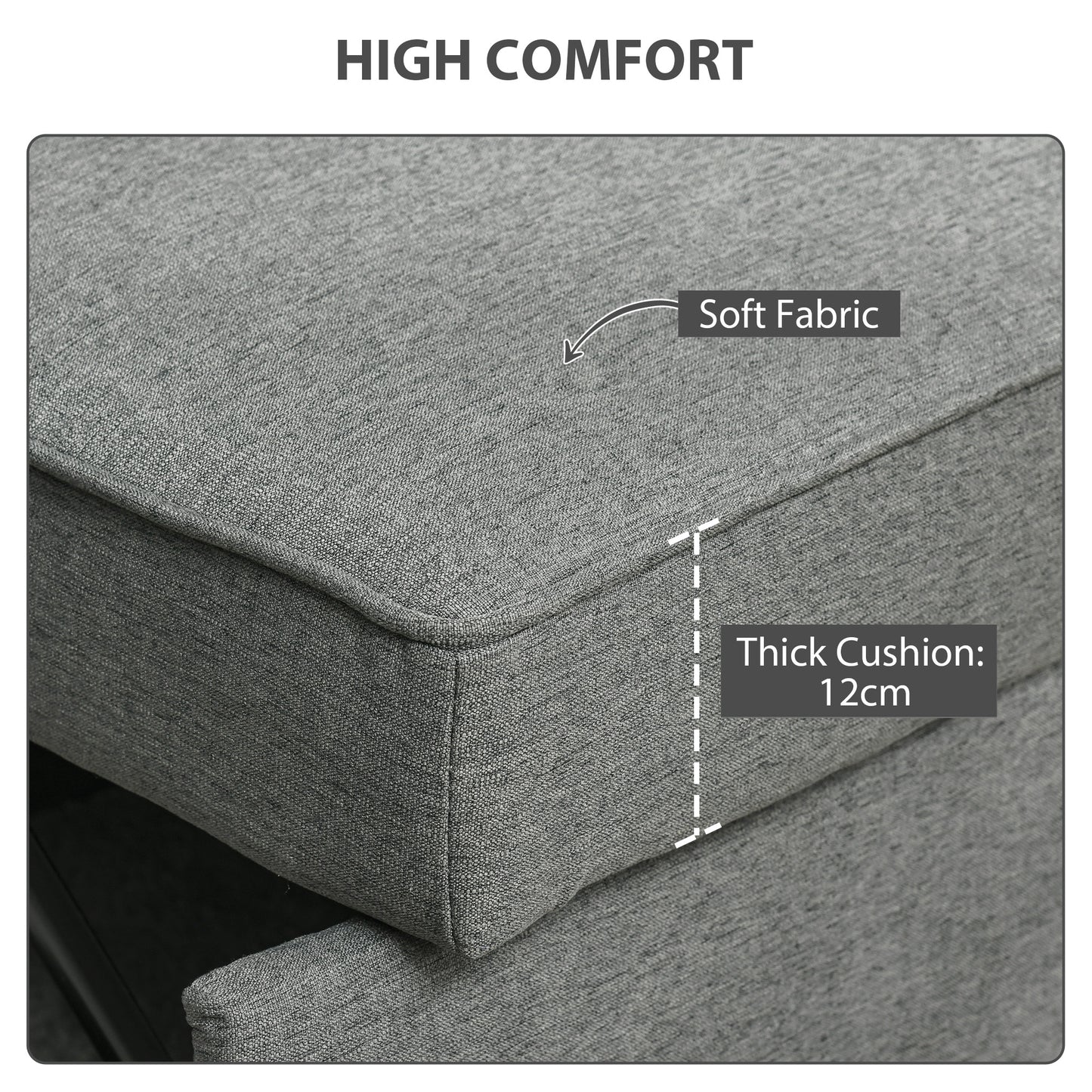Double Sofa Bed Click Clack Sofa Bed Pull Out Bed with Adjustable Backrest for Living Room and Bedroom Grey