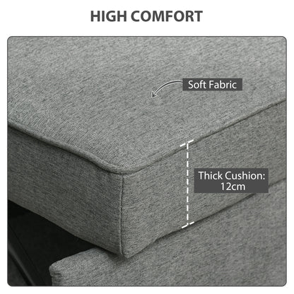 Double Sofa Bed Click Clack Sofa Bed Pull Out Bed with Adjustable Backrest for Living Room and Bedroom Grey