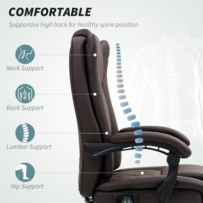 Executive Office Chair with 6-point Massage and Heat - Dark Brown
