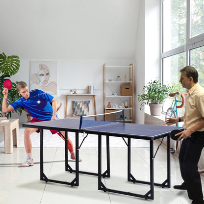 6ft Table Tennis Table, Ping Pong Table with Net, Foldable and Portable Ping Pong Set for Indoor Use, Easy Assemble, Midsize