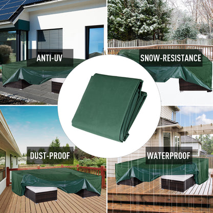 Outdoor Garden Furniture Cover Waterproof, Anti-UV 600D Heavy Duty Oxford Fabric Patio Furniture Cover for Rectangular Sofa T