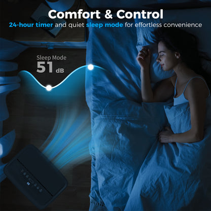 Portable Air Conditioner 14000 BTU, 4-in-1 Air Conditioning Unit, Dehumidifier, Cooling, Fan, Child Lock, 40m²