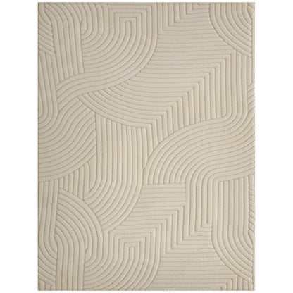 Modern Geometric Rug, Thick Plush, Non-Slip, 160 x 120 cm, Cream, Living Room, Bedroom, Office
