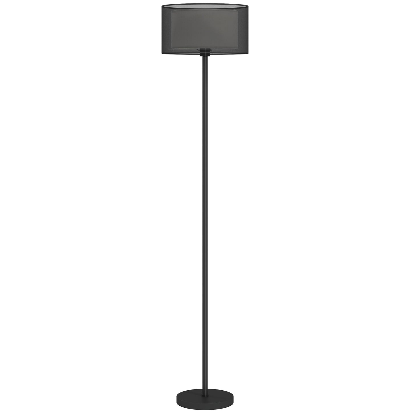 Floor Lamp for Living Room, Modern Standing Lamp with Double Layer Shade & Foot Switch