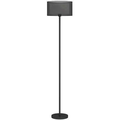 Floor Lamp for Living Room, Modern Standing Lamp with Double Layer Shade & Foot Switch