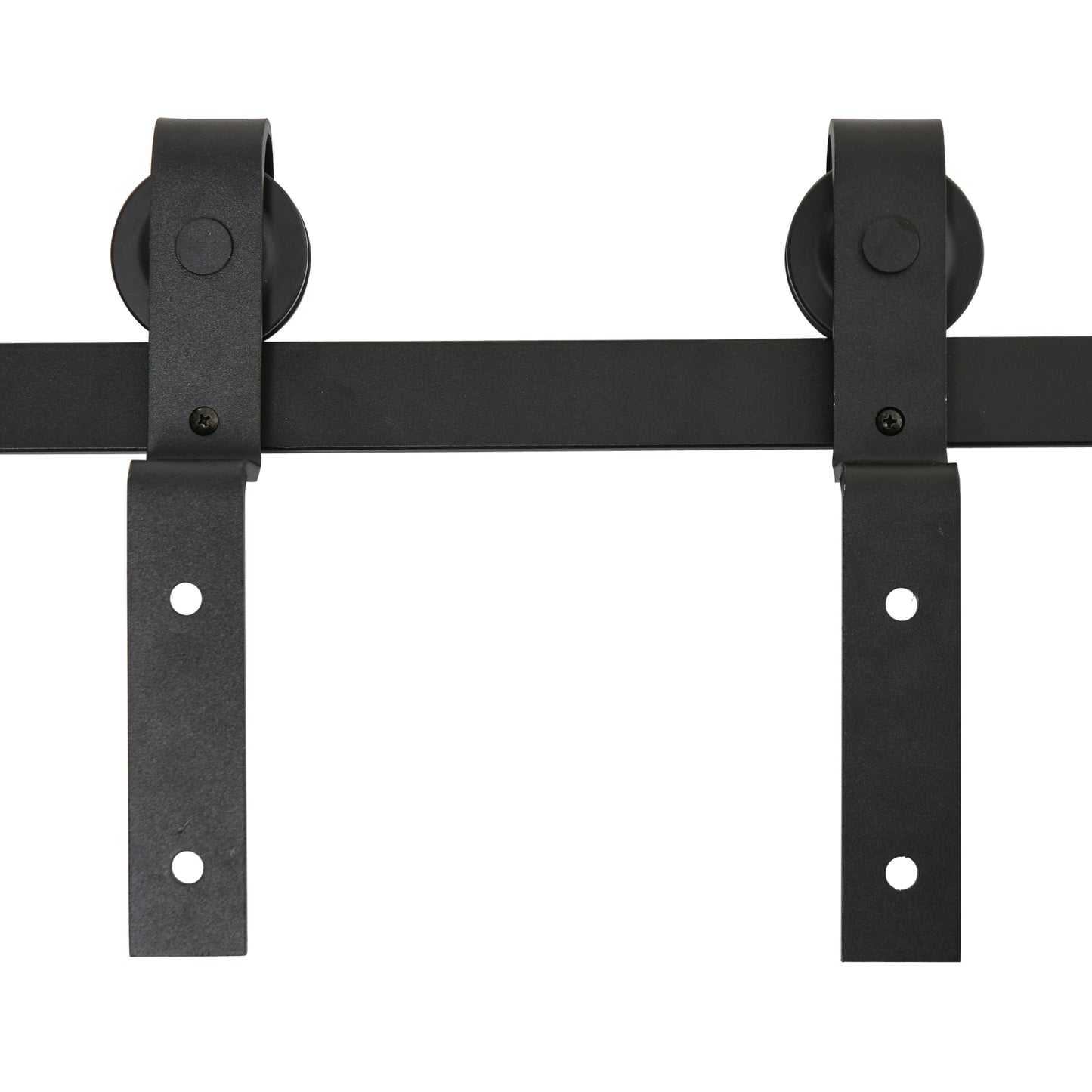 6.6FT/200cm Sliding Barn Door Hardware Track Kit, 90kg Heavy Duty Carbon Steel Sliding Door Rail for 2 Doors, Black