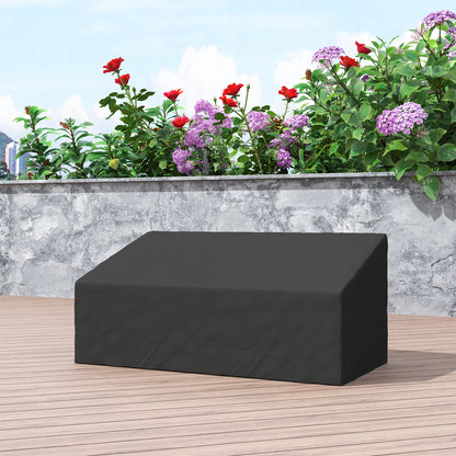 600D Oxford Cloth Garden Furniture Cover Waterproof, 3 Seater Sofa Protector for Patio, Outdoor, Black, 218 x 111 x 63-101 cm