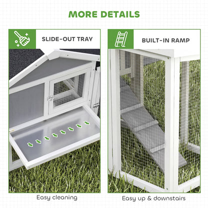 Large Chicken Coop, Wooden Outdoor Chicken Cage Poultry Hen House with Nesting Box