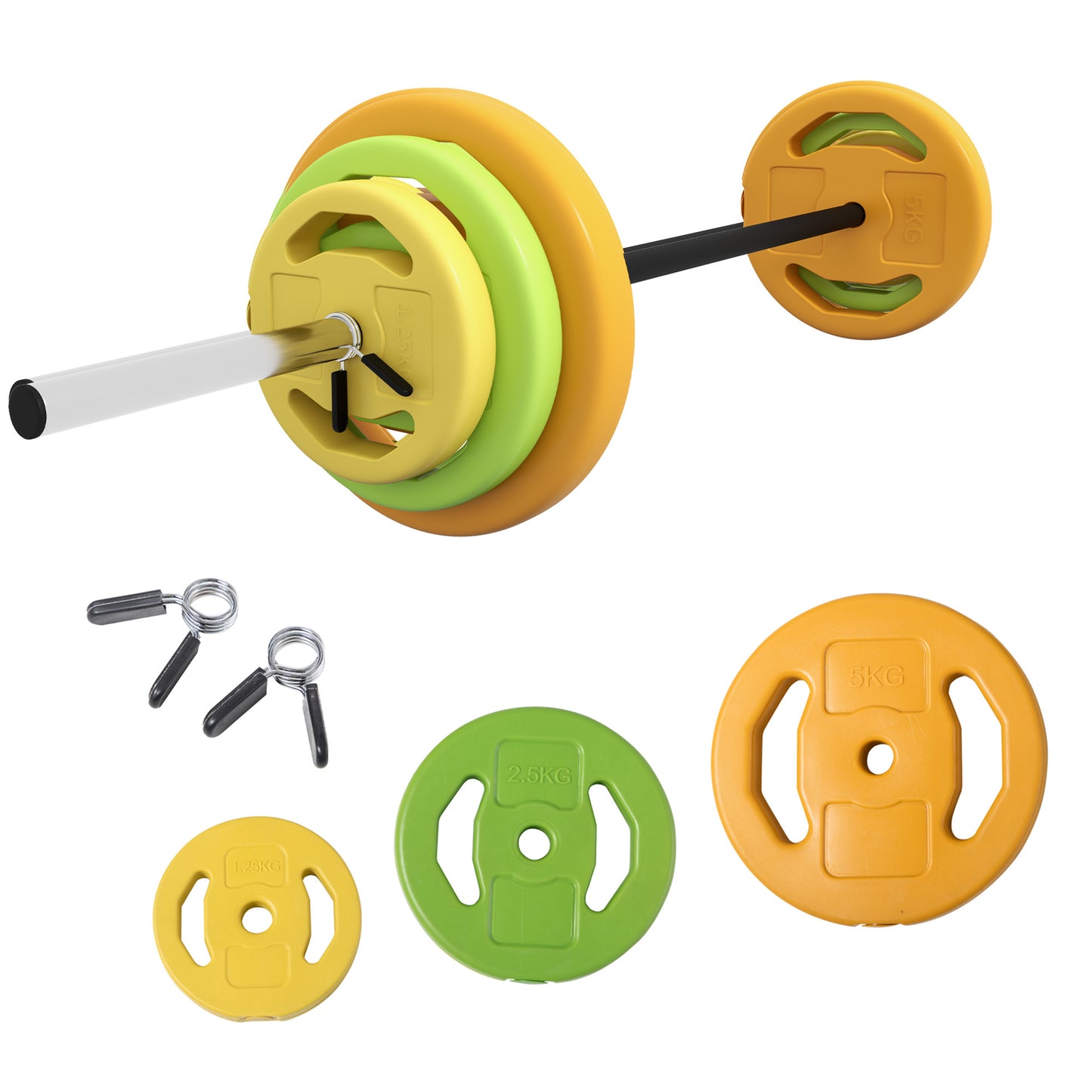 20kg Barbell Weights Set, Adjustable Weights with Non-slip Handle