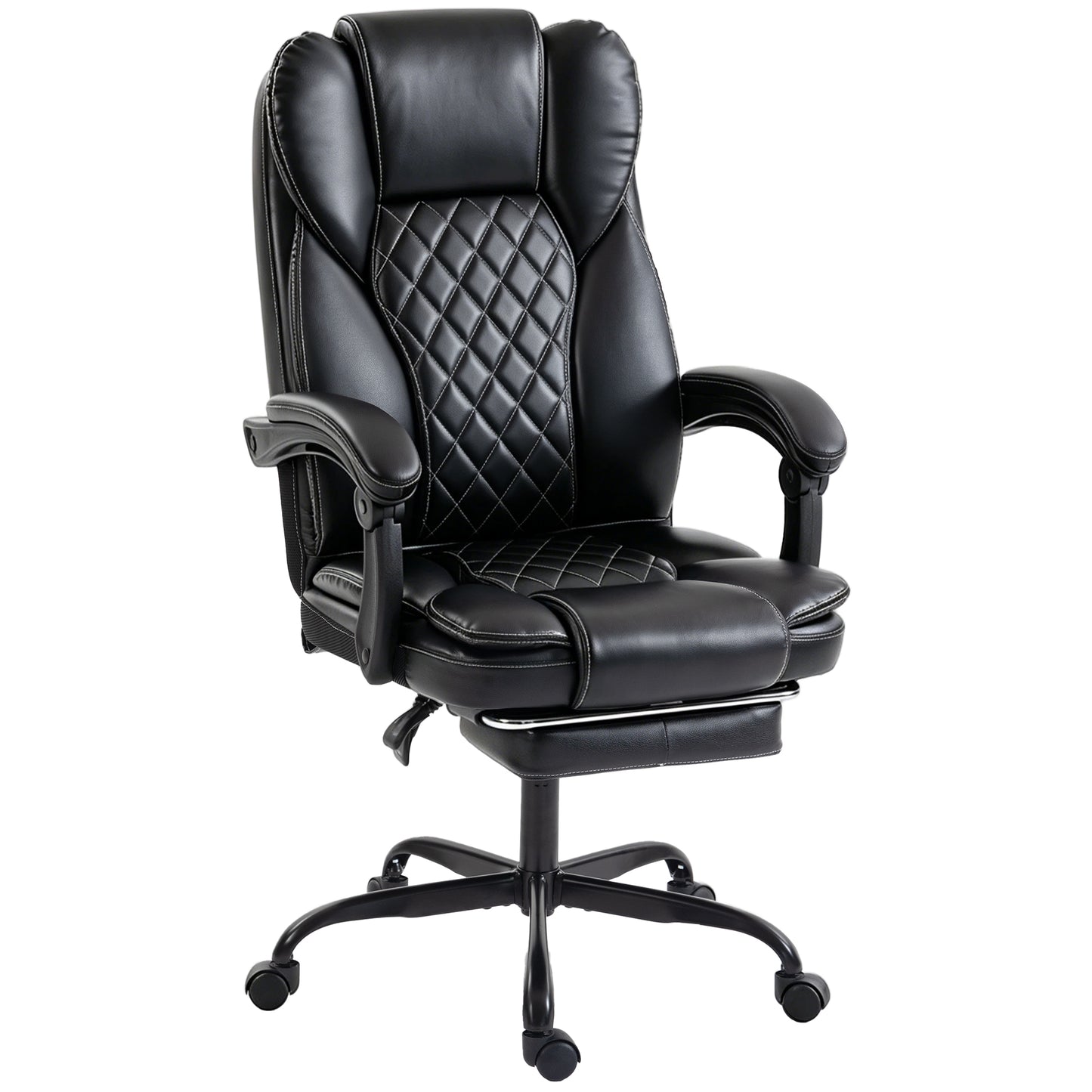 Executive Home Office Chair Reclining Function Footrest Computer Desk Chair High Back, Black