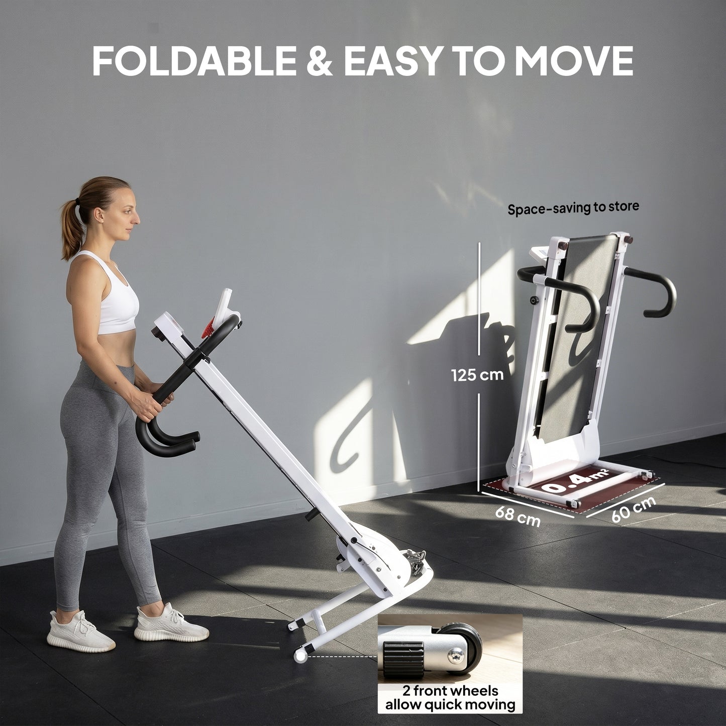 Folding Treadmill with Incline, Walking Pad Treadmill for Home, 1-10km/h Under Desk Running Machine