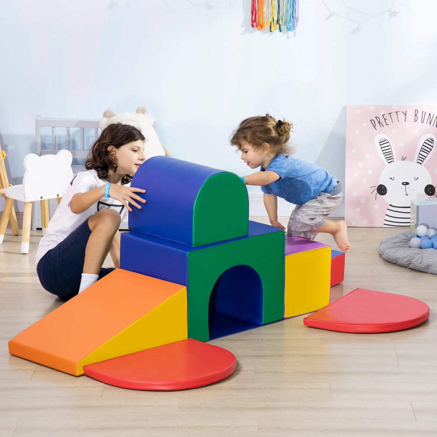 Multi-Coloured 7 Piece Soft Playset for Toddlers