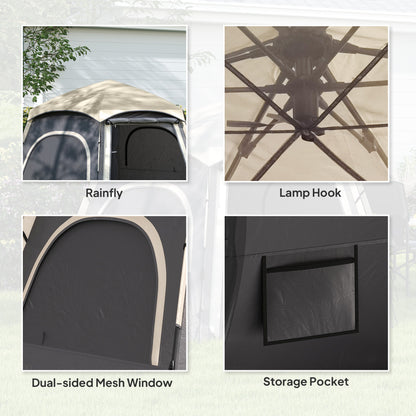 Instant Pop Up Camping Tent, 2/3/4 Person Easy Setup Dome Family Tent with Vestibule, Rainfly, 4 Mesh Windows & 2 Doors