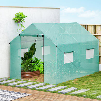 Polyethylene Walk-in Polytunnel Greenhouse, 2 x 3(m), Green