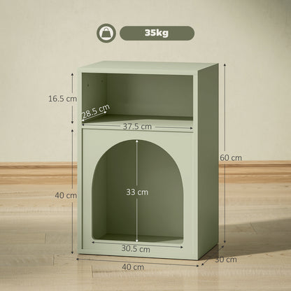 Bedside Table with 2 Open Compartments - Light Green