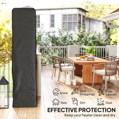 Heavy Duty Gas Pyramid Patio Heater Cover, Full Length Outdoor Heater Cover Protector, UPF 30+ Oxford Fabric with Zipper